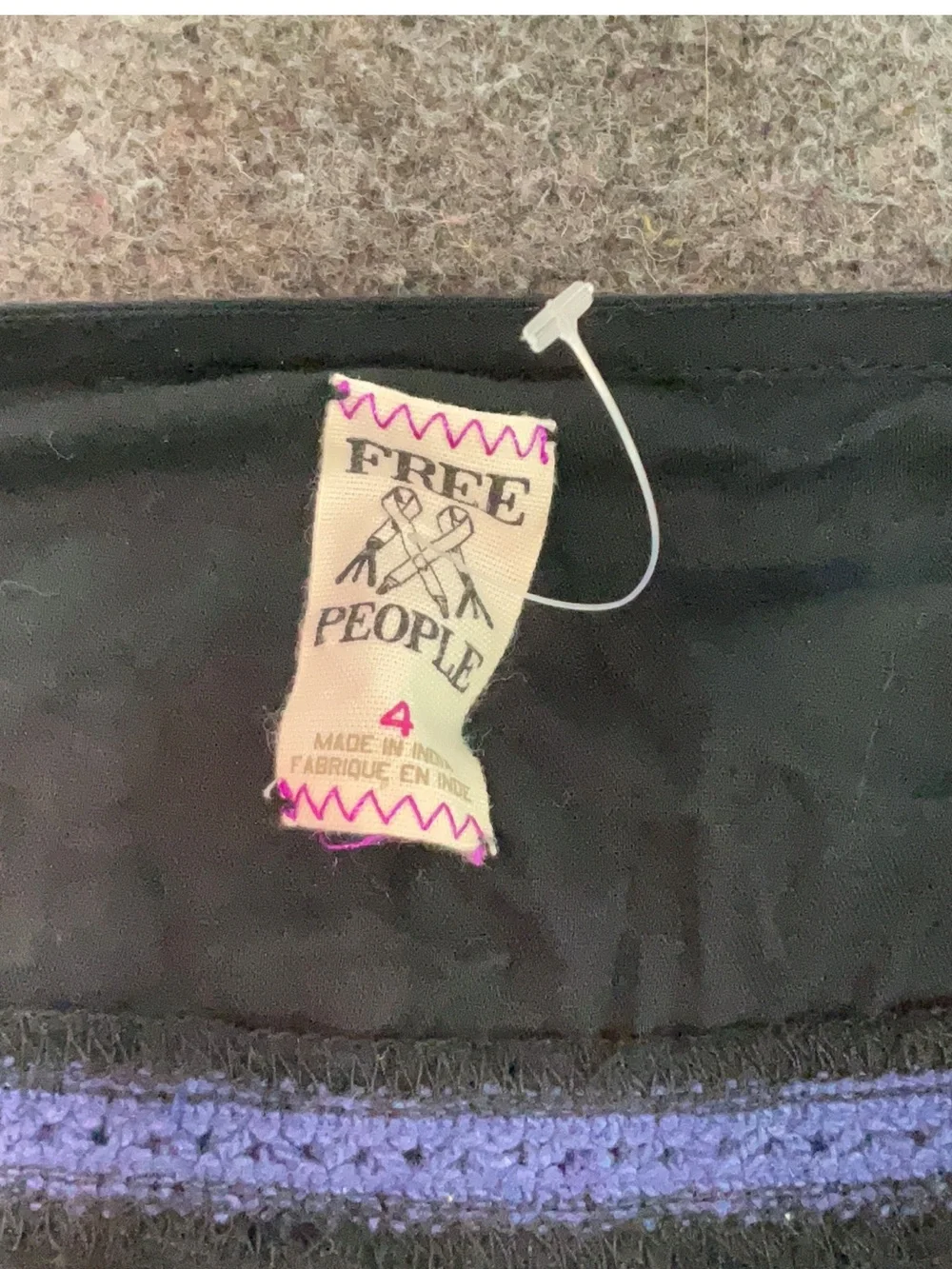 Free People Black Mini Dress with Blue Embroidery - Picture 3 of 4